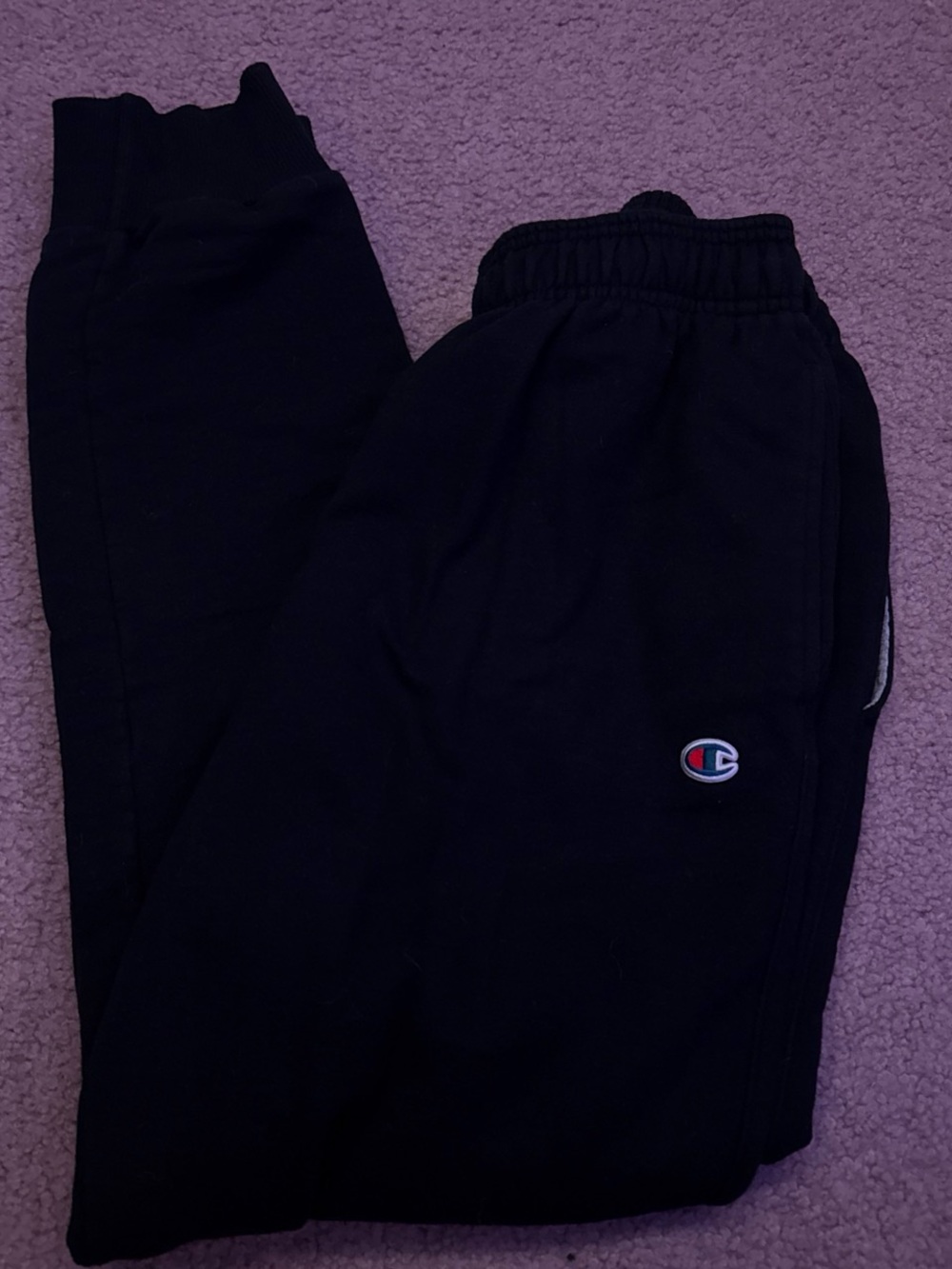 Champion Black Mens Sweatpants with Embroidered Logo